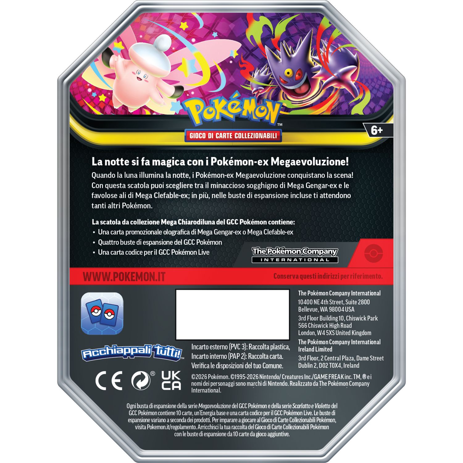 Pokémon tin da collezione mega chiarodiluna assortito - POKEMON