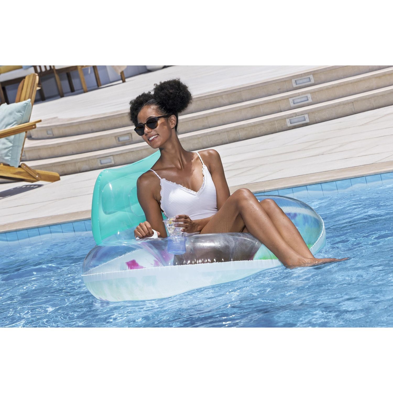 Salvagente deluxe tie dye da 46,5" x 46" / 1,18 m x 1,17 m - Bestway