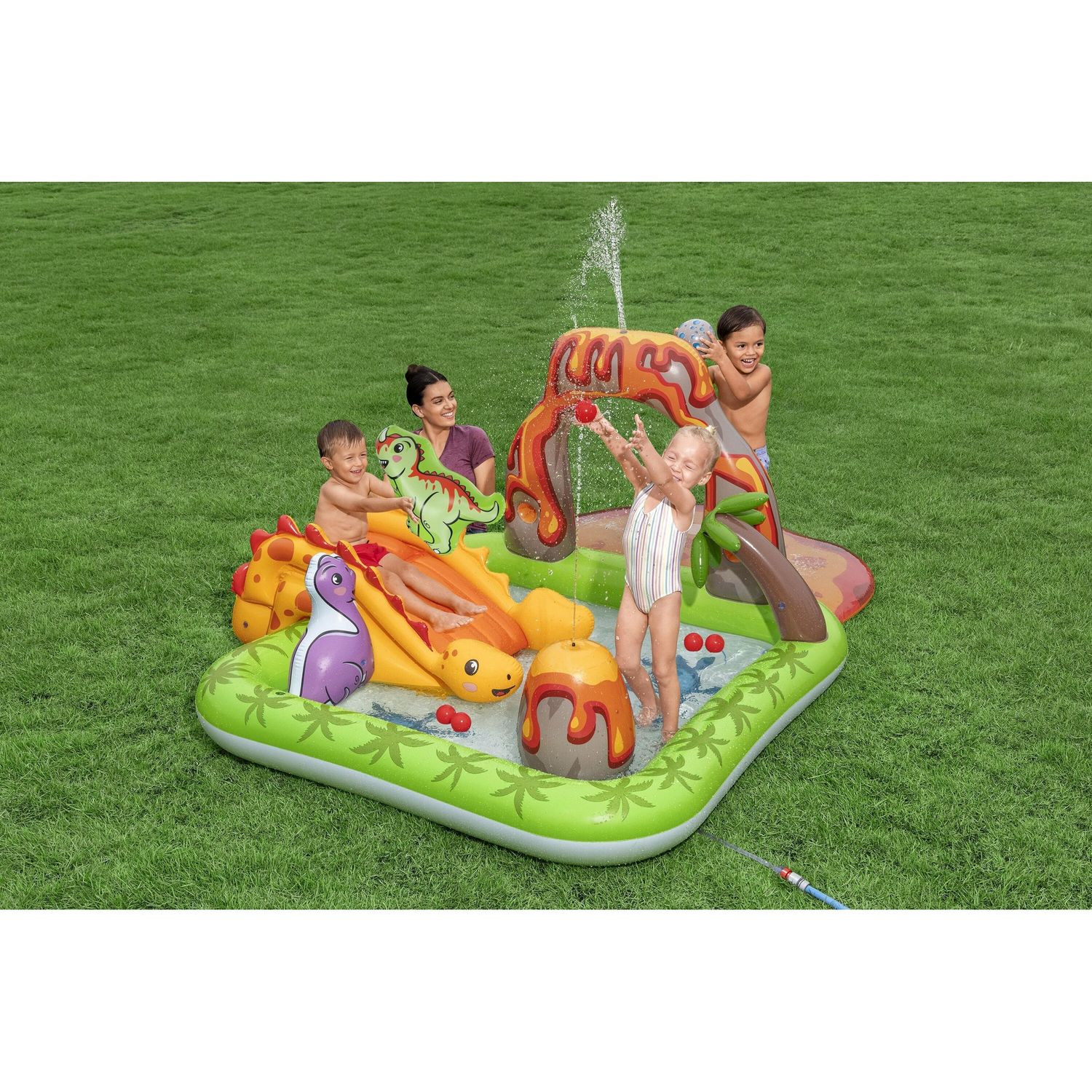 Piscina gonfiabile volcano springs 2,62 x 1,88 m scivolo vulcano con dinosauri - Bestway