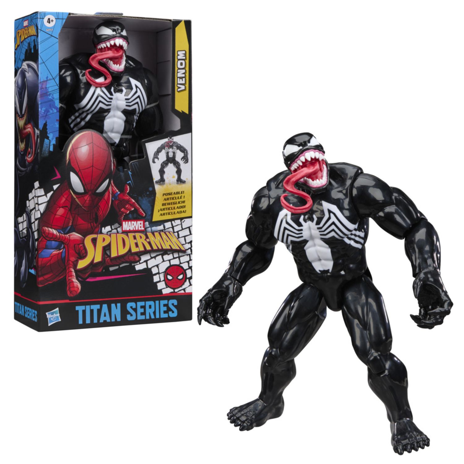 Hasbro marvel spider-man, titan series, venom – action figure deluxe, giocattoli di supereroi da 30 cm per bambini e bambine dai 4 anni in su - Spiderman