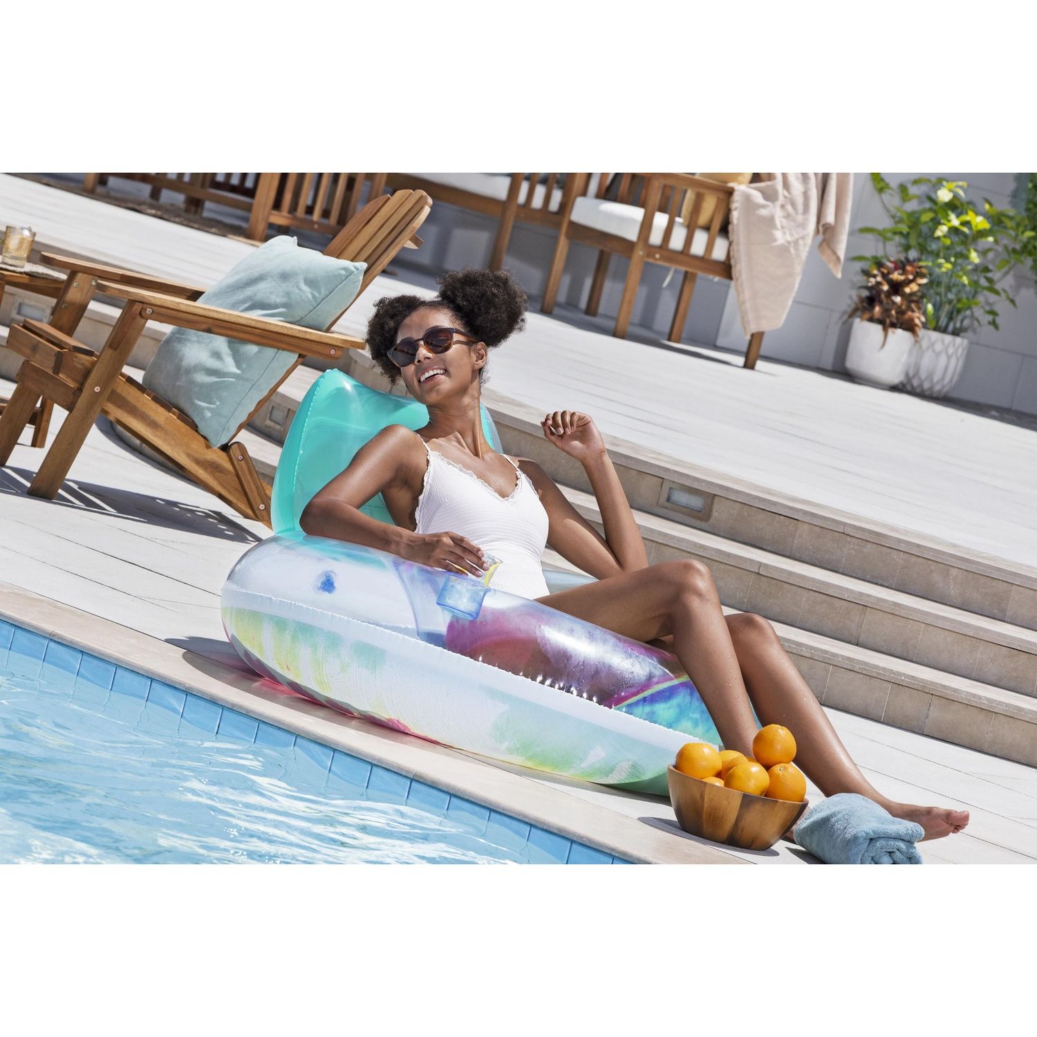 Salvagente deluxe tie dye da 46,5" x 46" / 1,18 m x 1,17 m - Bestway