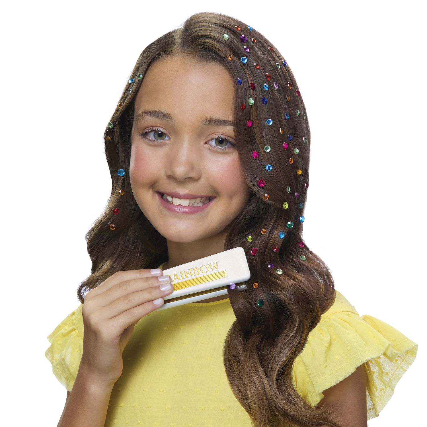 Rainbow high be dazzling - adeline rose - bambola fashion rosa da 28 cm con decori, gemme scintillanti e accessori per lo styling - Rainbow High