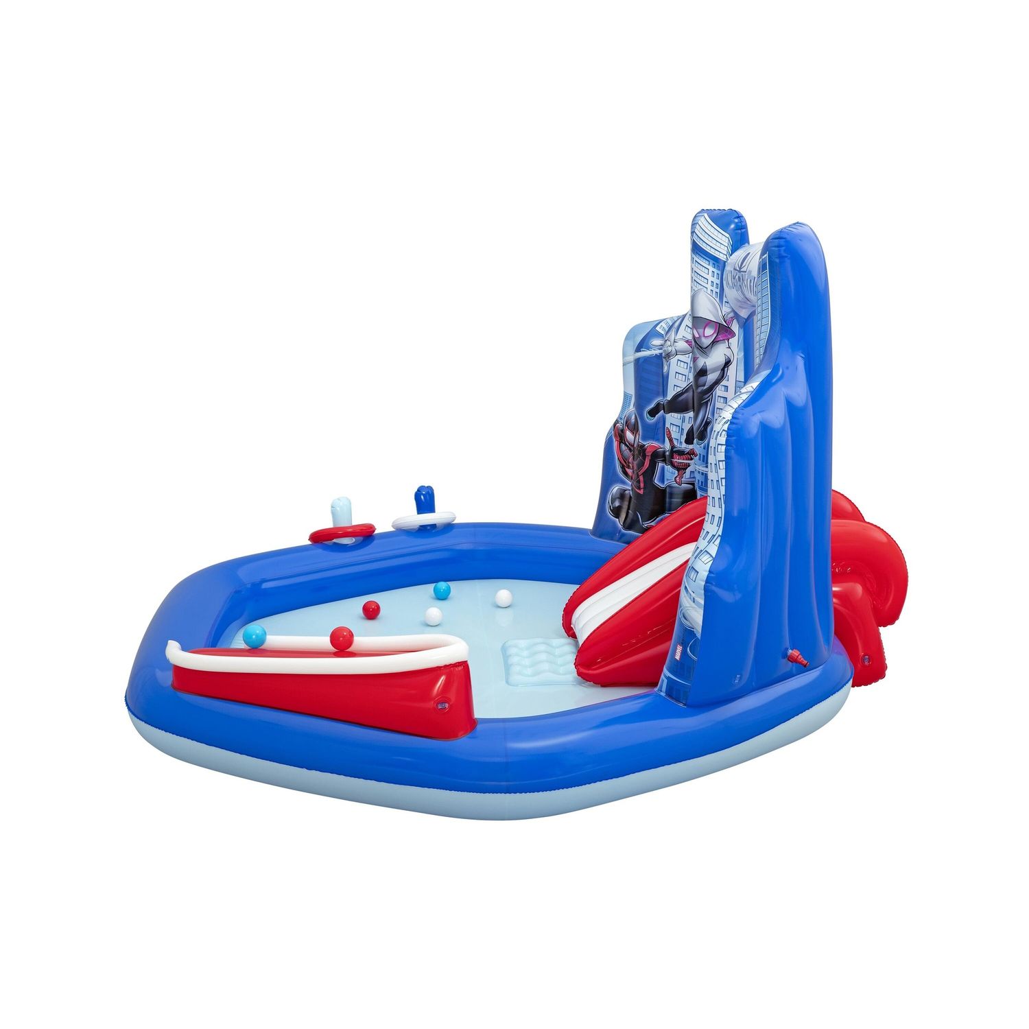 Centro giochi spider-man 2,11 x 2,06 m scivolo con palline e anelli - Bestway, Spiderman