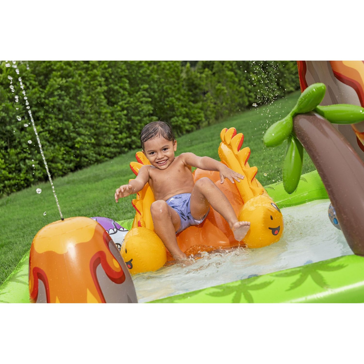 Piscina gonfiabile volcano springs 2,62 x 1,88 m scivolo vulcano con dinosauri - Bestway