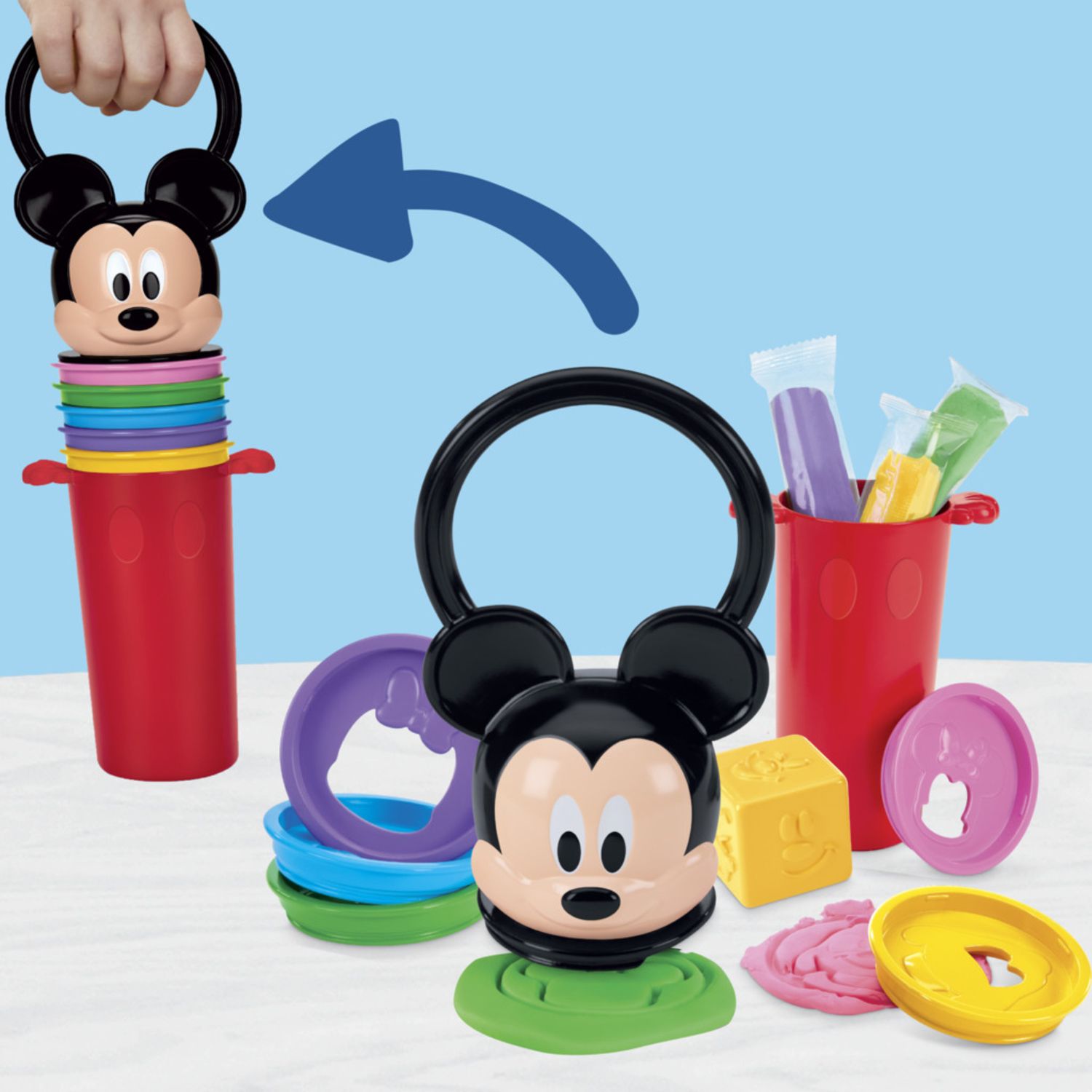 Play-doh, disney junior happy stackable, set di giocattoli per età prescolare - PLAY-DOH