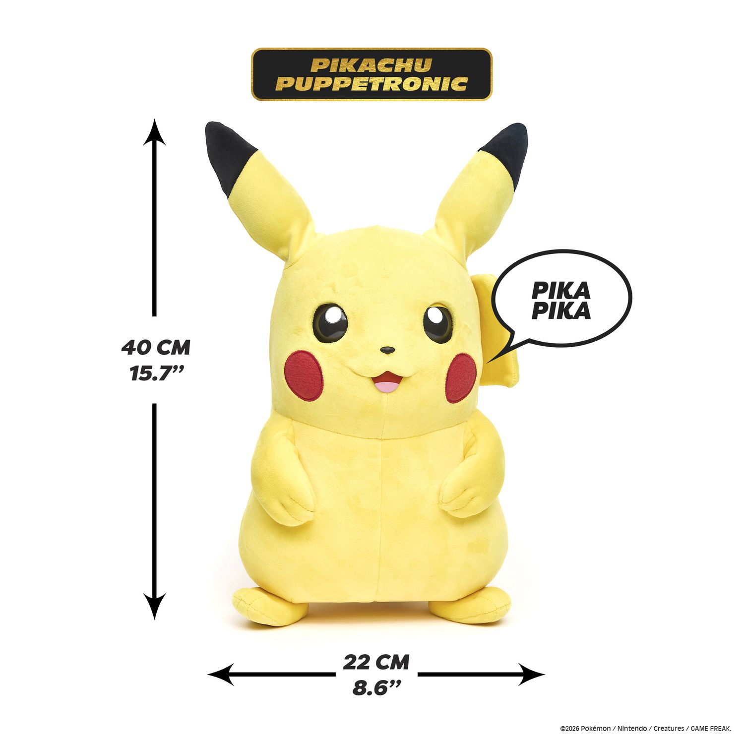 Pokémon pikachu realfx puppetronic 40 cm con suoni, luci ed effetti reali - POKEMON