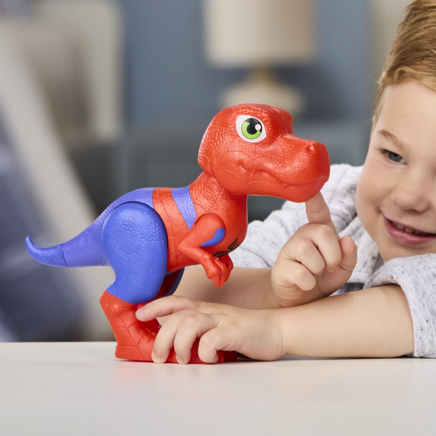 Hasbro marvel spidey e i suoi fantastici amici, spidey-rex – action figure di grandi dimensioni, 22,8 cm - SPIDEY