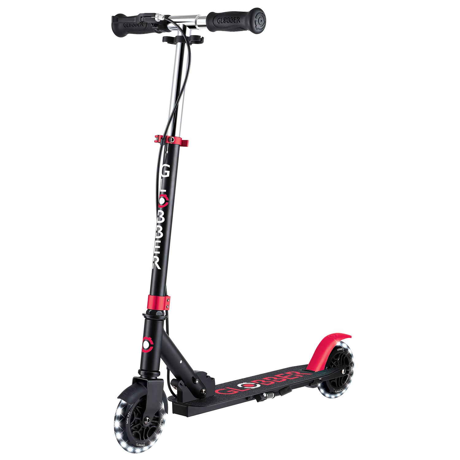 Globber - flow element foldable junior lights - black-red - GLOBBER