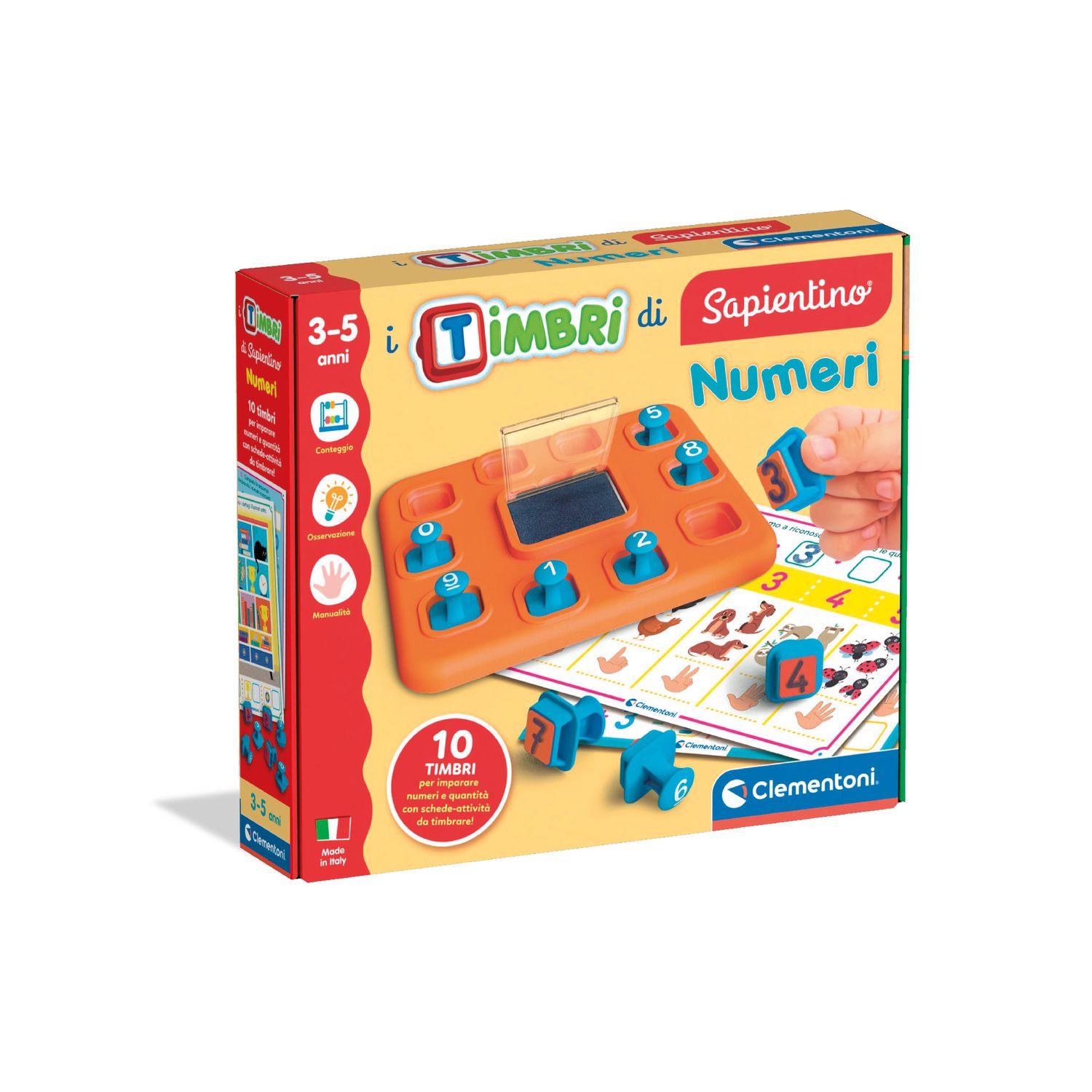 Clementoni - 16886 - i timbri di sapientino - numeri - 44 GATTI, CLEMENTONI