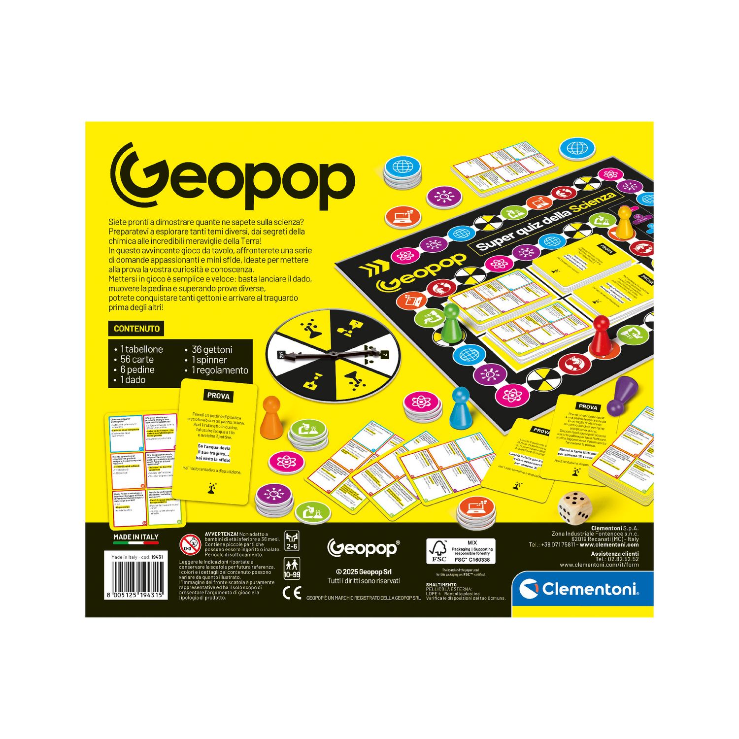 Clementoni - 19431 - geopop - il superquiz della scienza - CLEMENTONI
