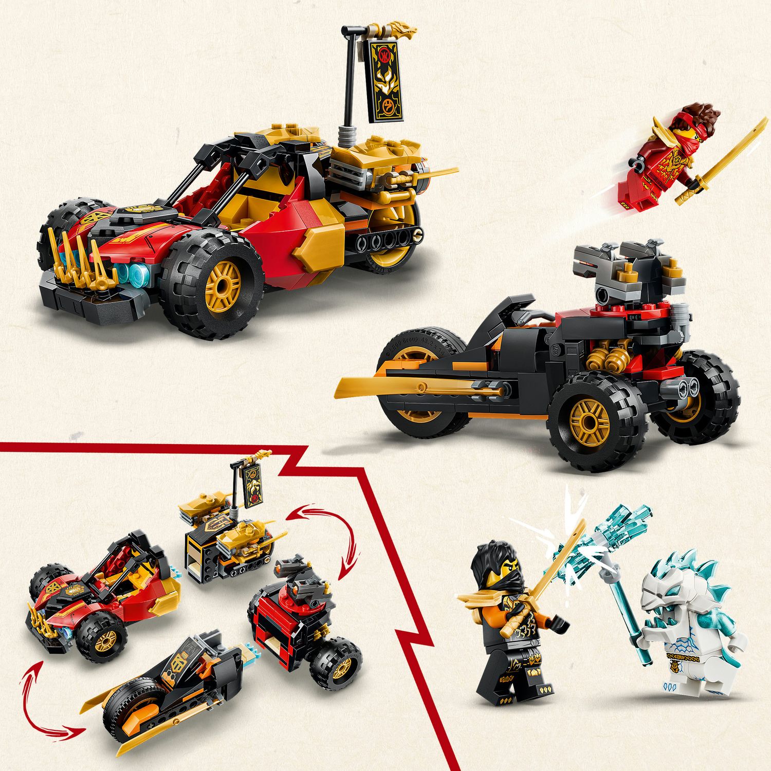 Lego ninjago veicoli combinanti di kai e cole - 71864 - LEGO NINJAGO