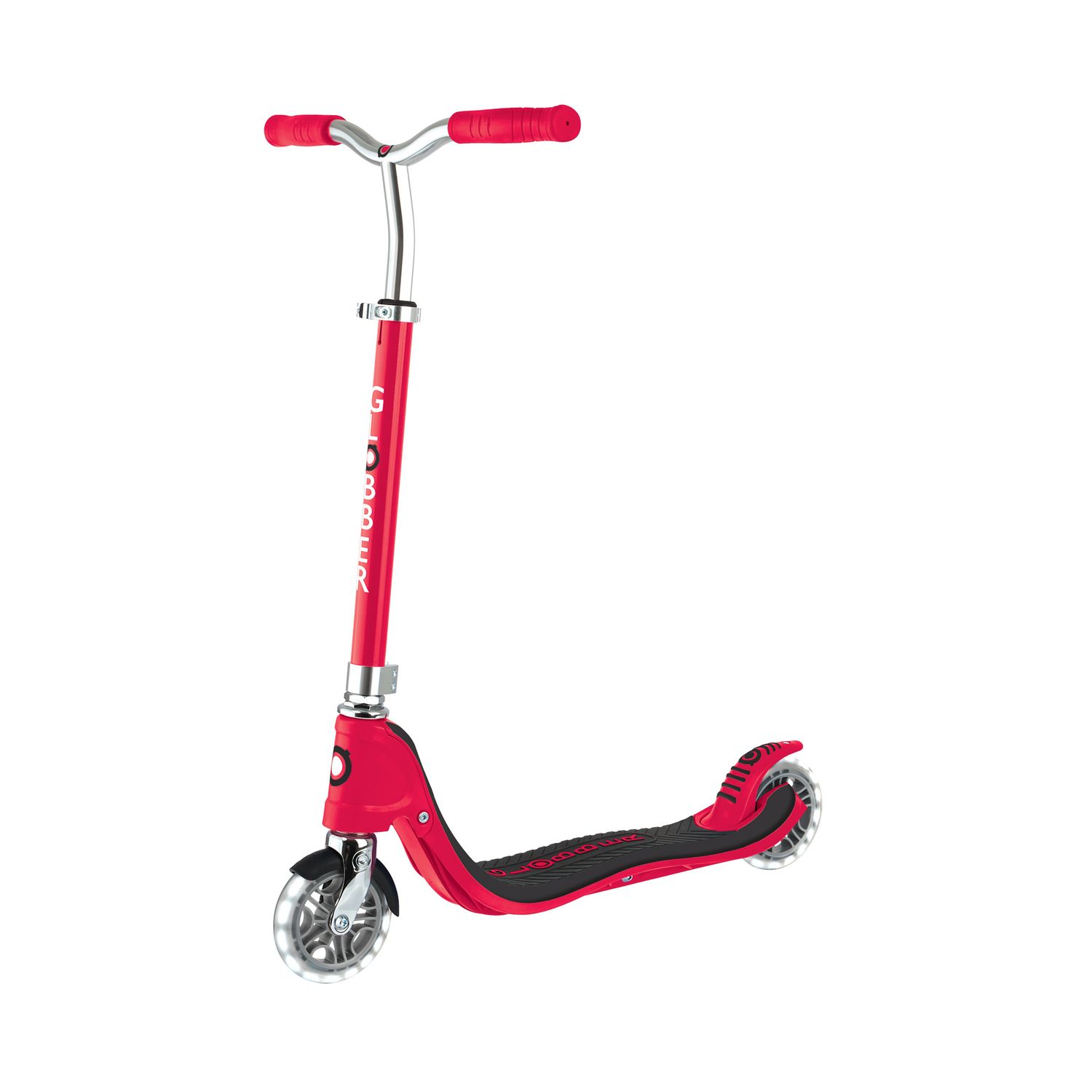 Monopattino flow 125 light red — ruote led, manubrio regolabile, 5+ anni - GLOBBER
