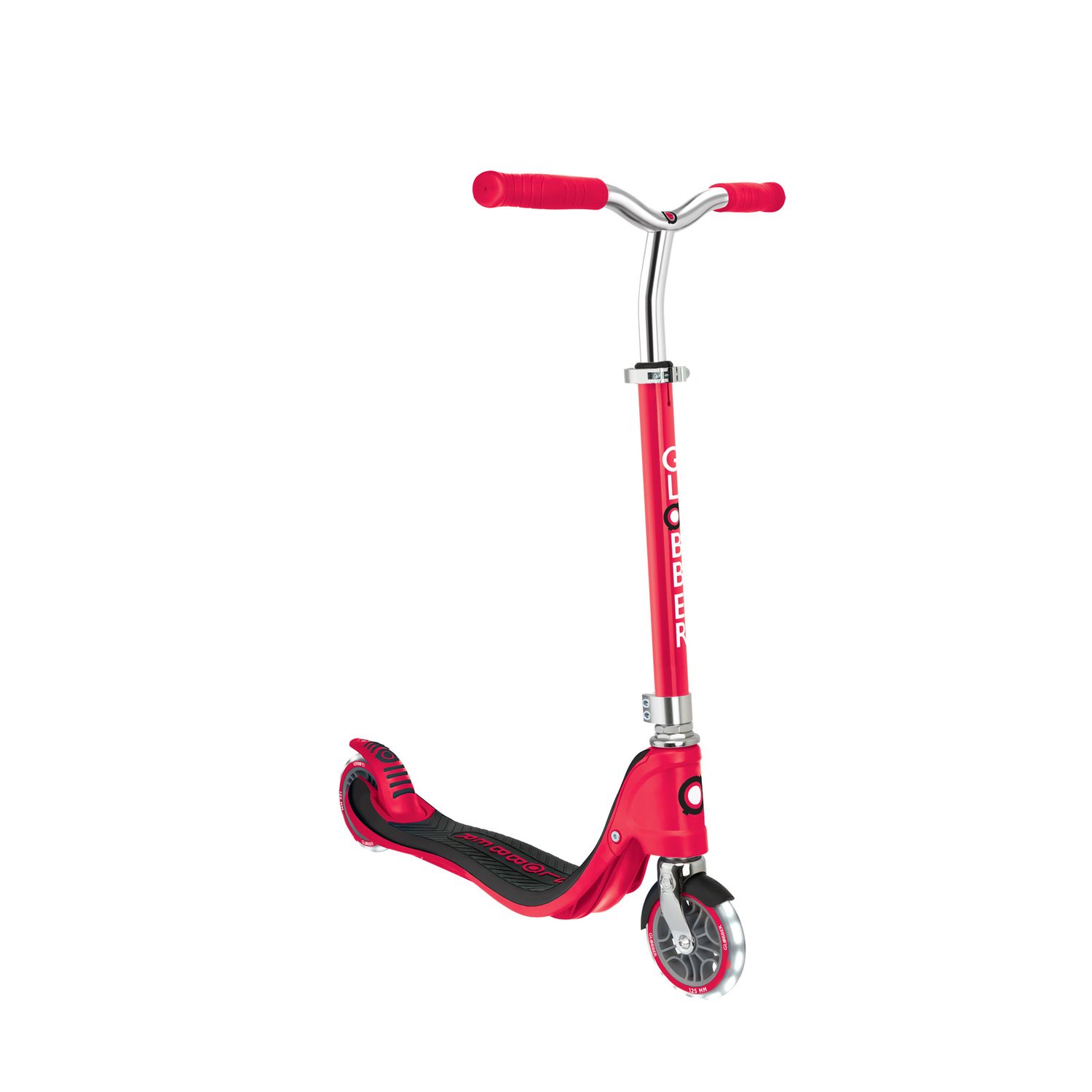 Monopattino flow 125 light red — ruote led, manubrio regolabile, 5+ anni - GLOBBER