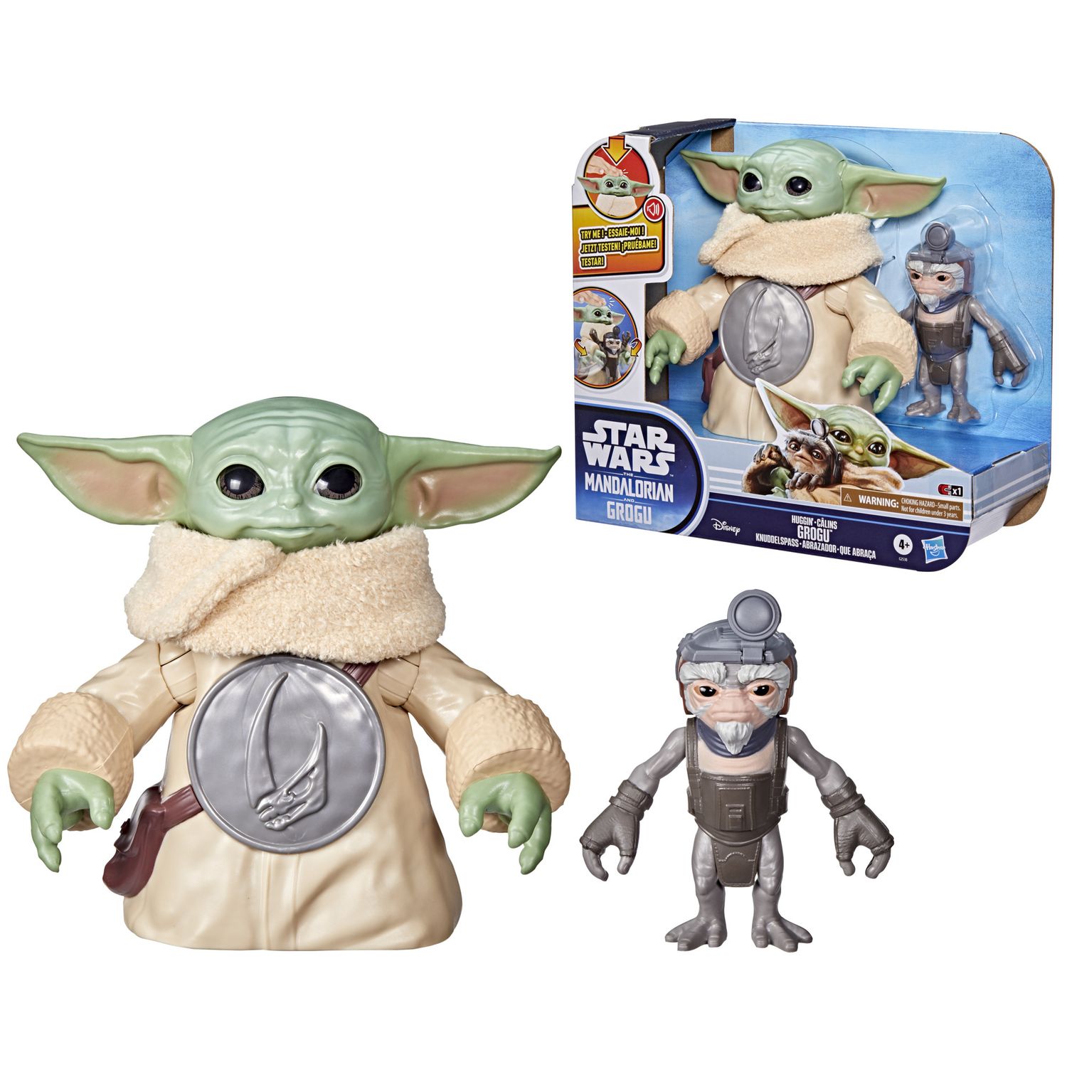 Star wars the mandalorian e grogu huggin grogu hasbro - figura interattiva con suoni - Star Wars