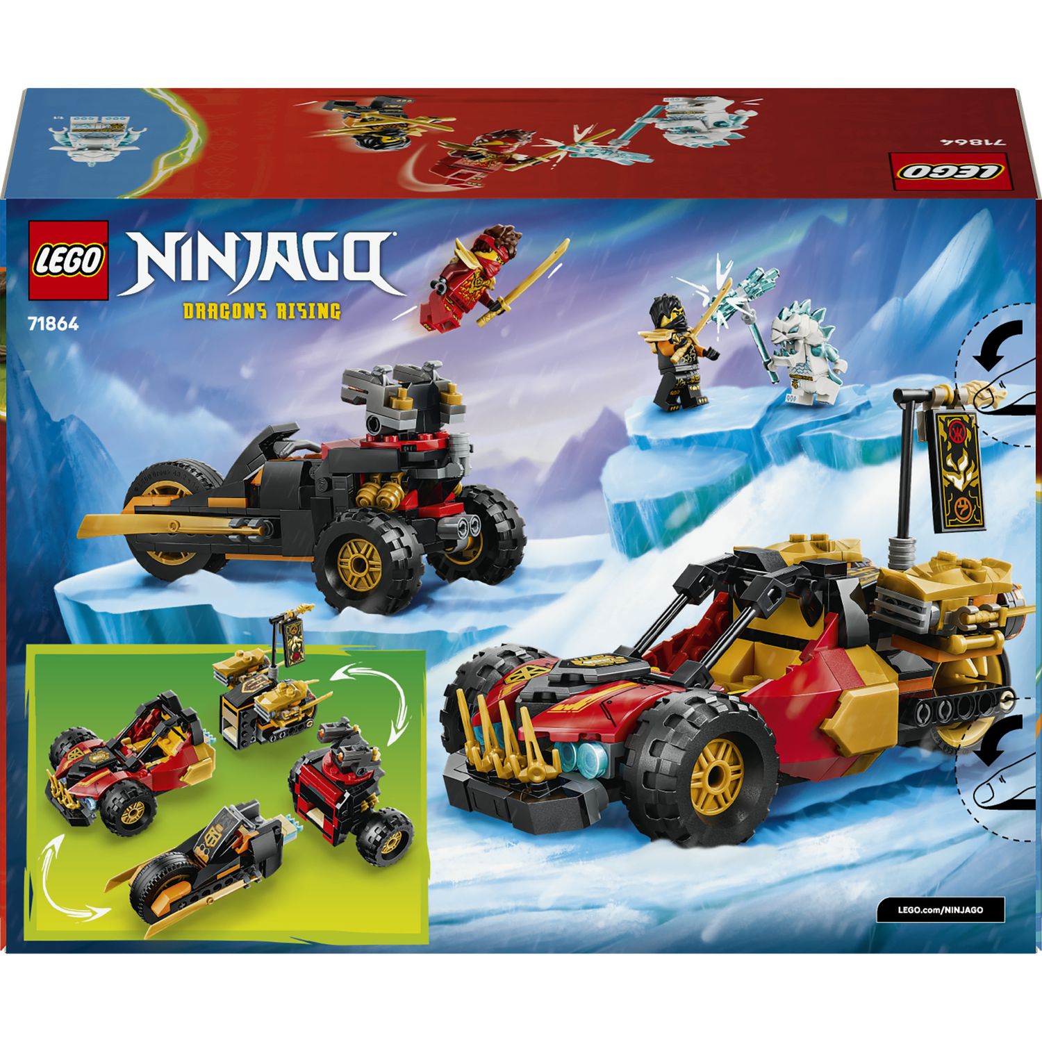 Lego ninjago veicoli combinanti di kai e cole - 71864 - LEGO NINJAGO