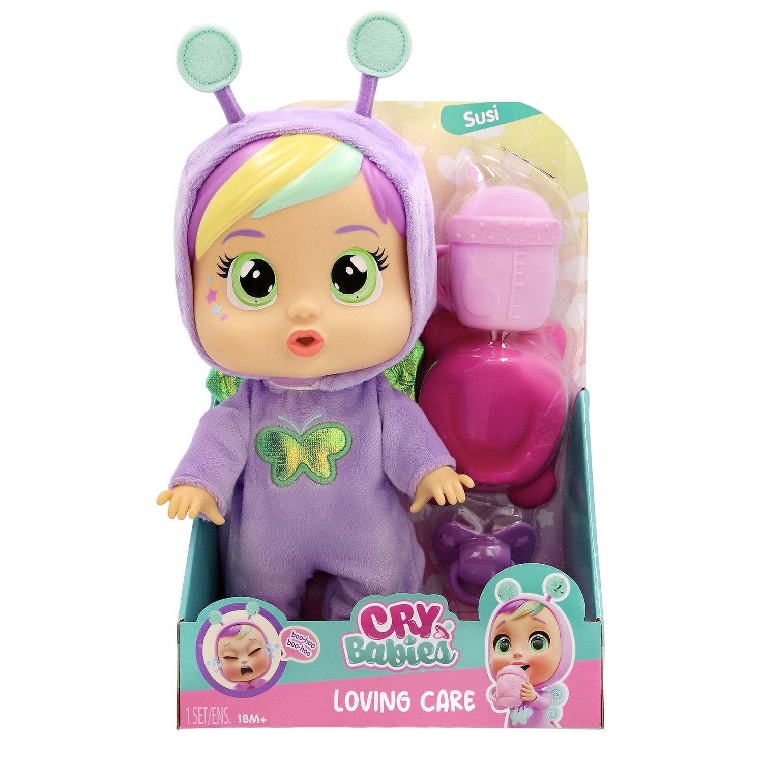 Cry babies loving care fantasy wave 2 — bambole articolate con accessori - assortito - CRY BABIES