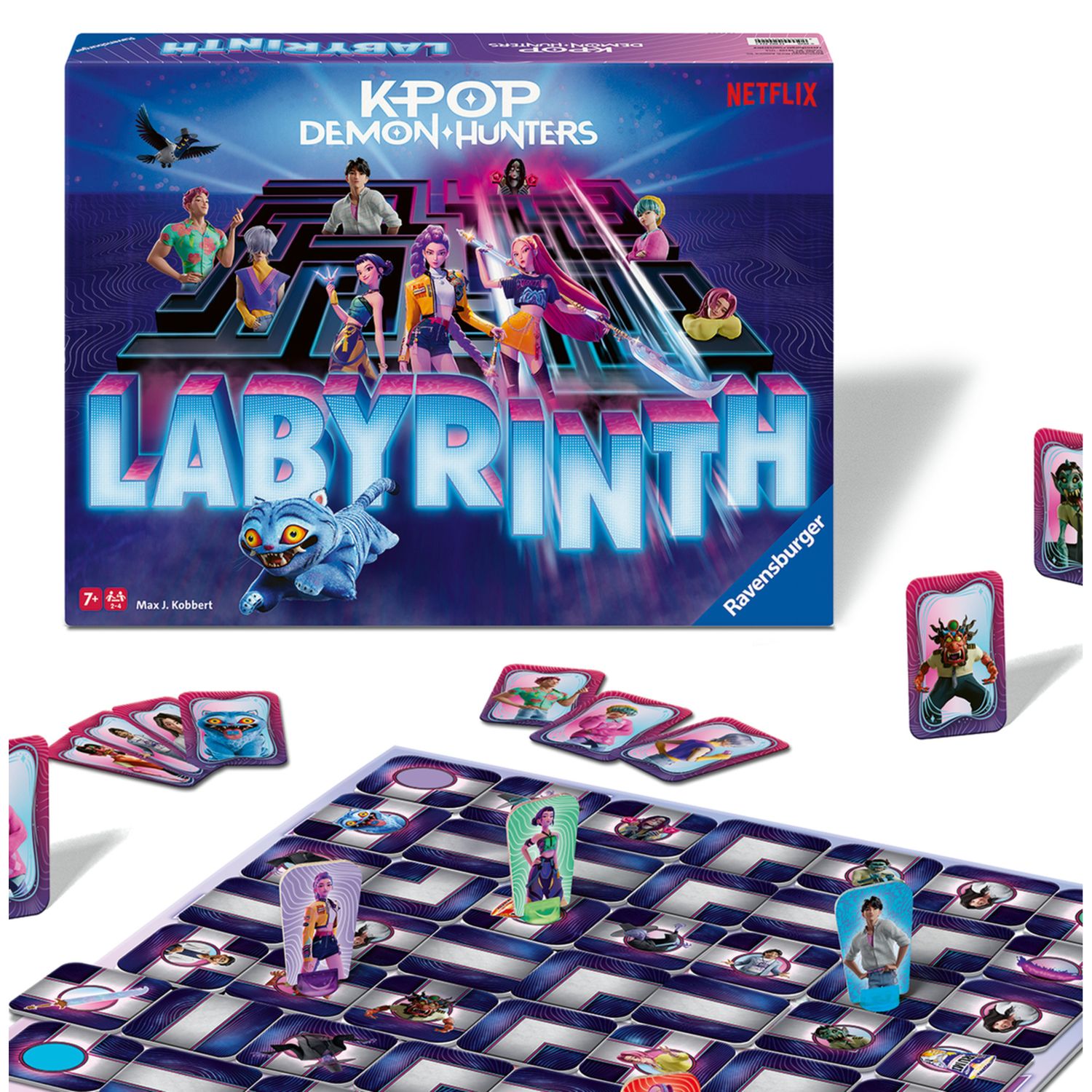 Ravensburger - labirinto k-pop demon hunters, gioco da tavolo per bambini e famiglie, 2-4 giocatori, +7 anni - NETLFIX, K-POP DEMON HUNTERS