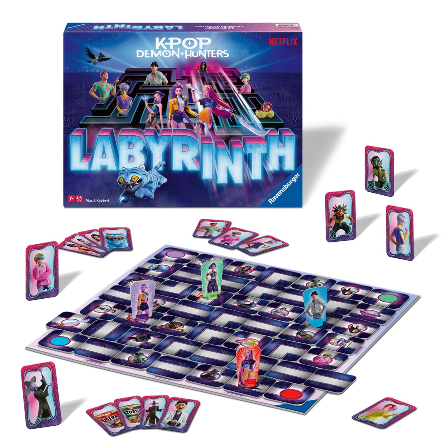 Ravensburger - labirinto k-pop demon hunters, gioco da tavolo per bambini e famiglie, 2-4 giocatori, +7 anni - NETLFIX, K-POP DEMON HUNTERS