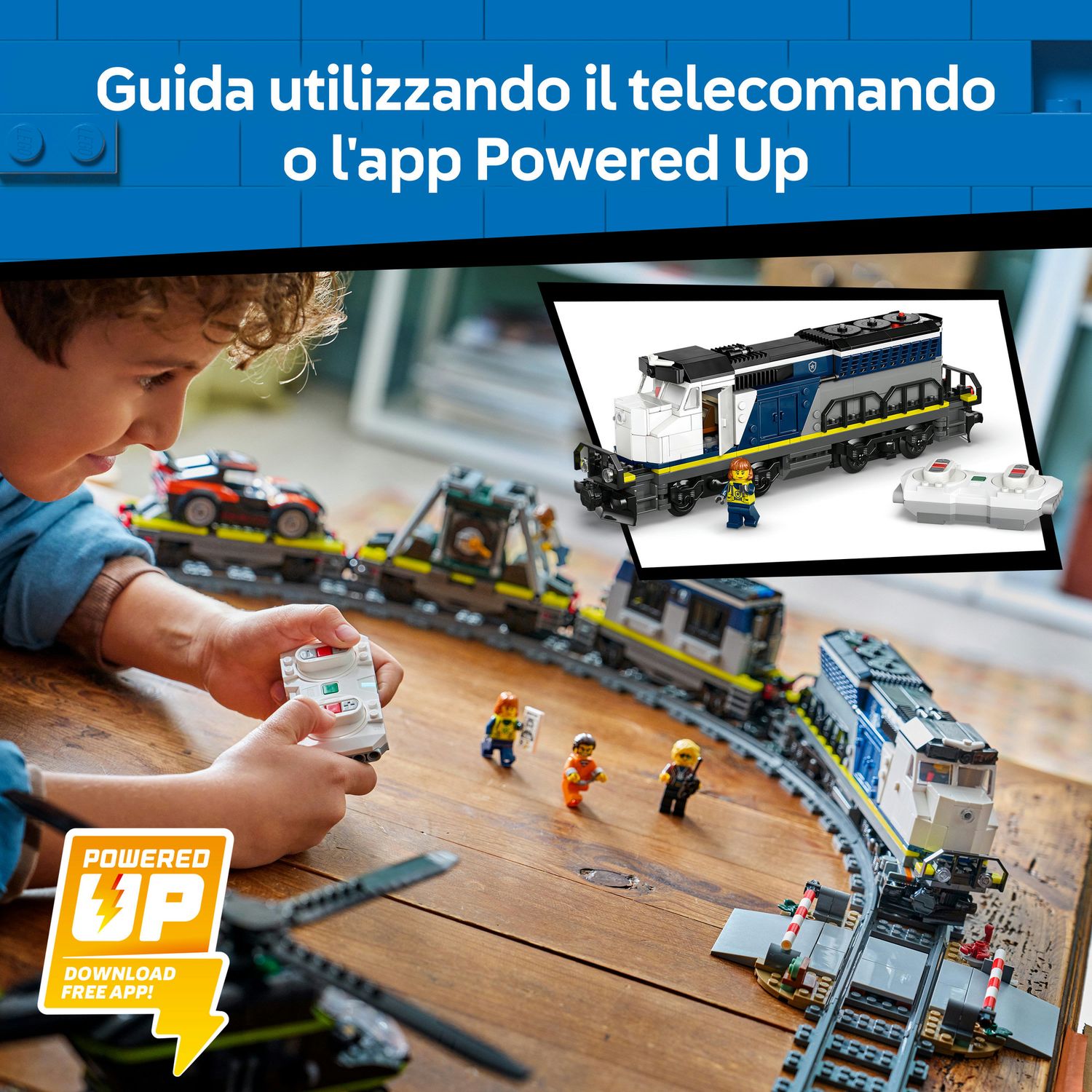 Lego city 60508 rapina al treno della polizia giocattolo, treno telecomandato con binario - LEGO CITY