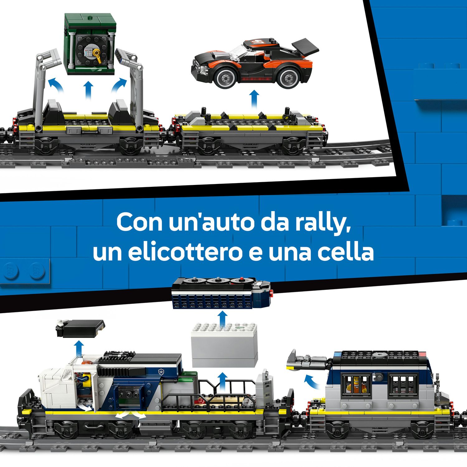 Lego city 60508 rapina al treno della polizia giocattolo, treno telecomandato con binario - LEGO CITY