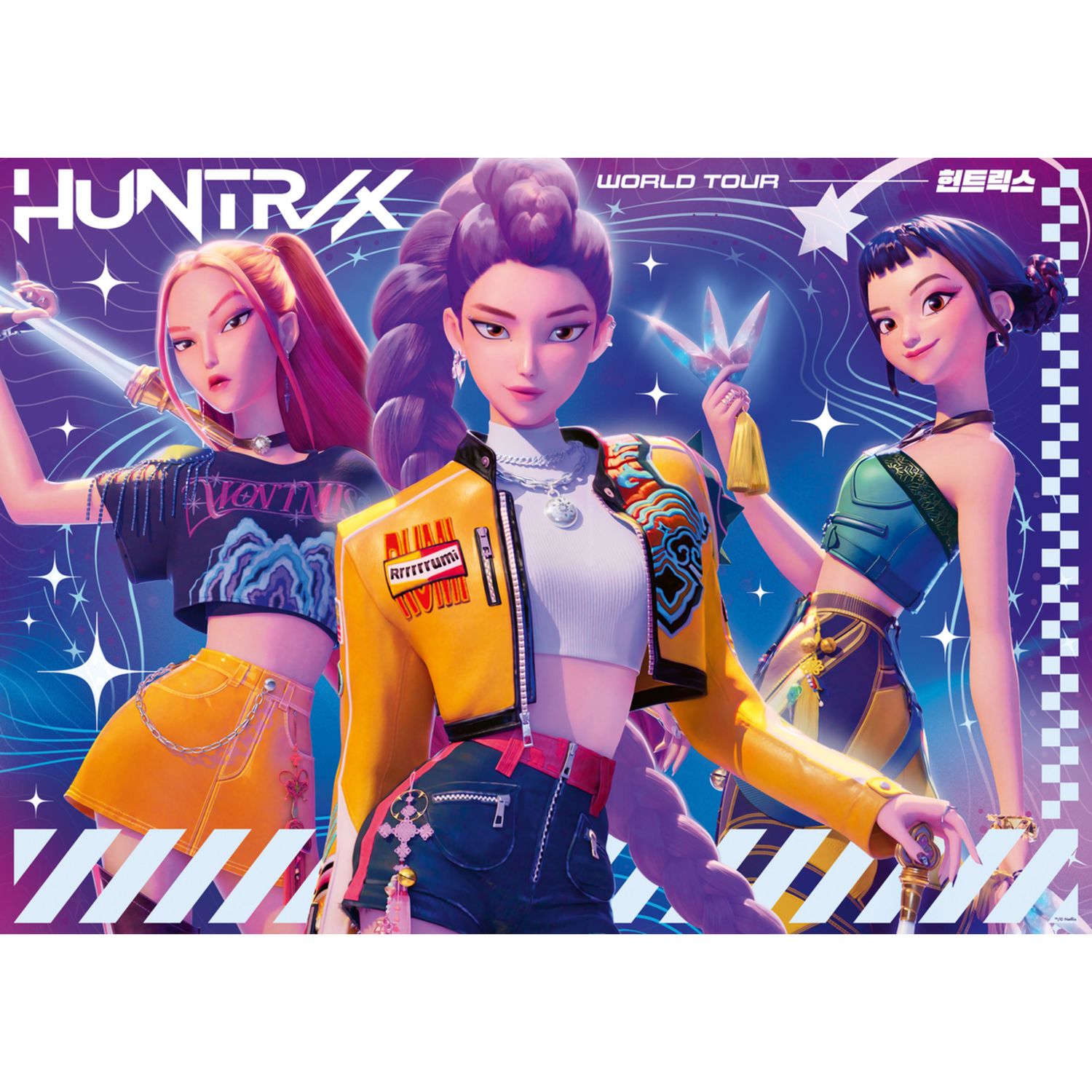 Ravensburger - puzzle 125 pezzi k-pop demon hunters, puzzle da pavimento 125 pezzi, 6 anni+ - NETLFIX, K-POP DEMON HUNTERS