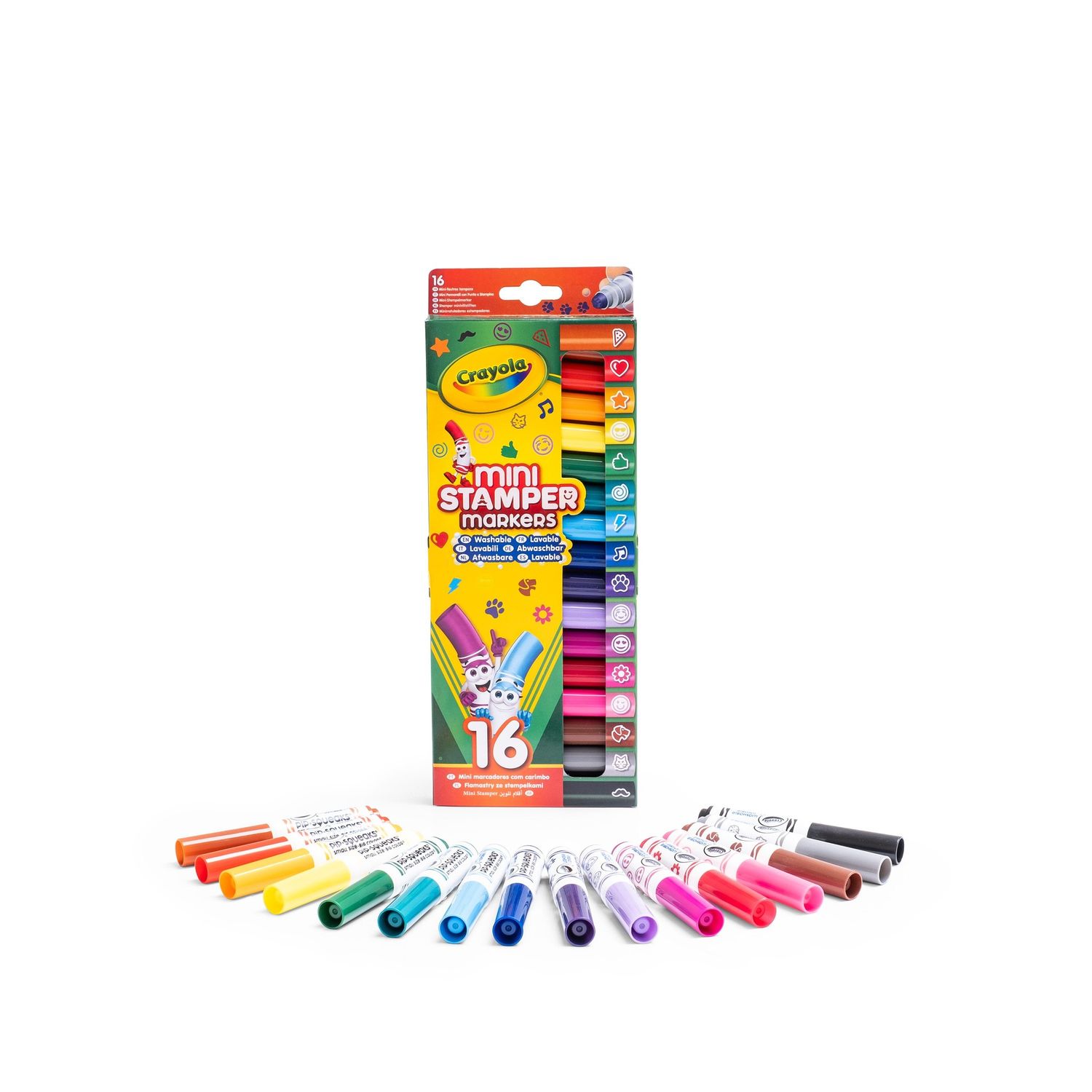 Crayola pip squeaks - 16 mini pennarelli lavabili con punta a stampino - CRAYOLA