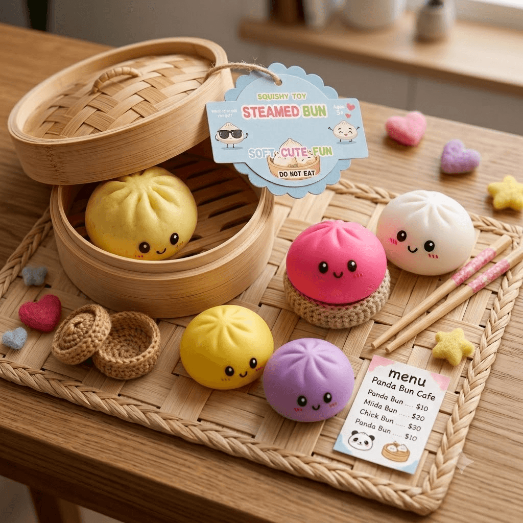 Raviolo squishy dumpling colorato antistress assortito–  morbido, slow rise, relax e gioco sensoriale - 