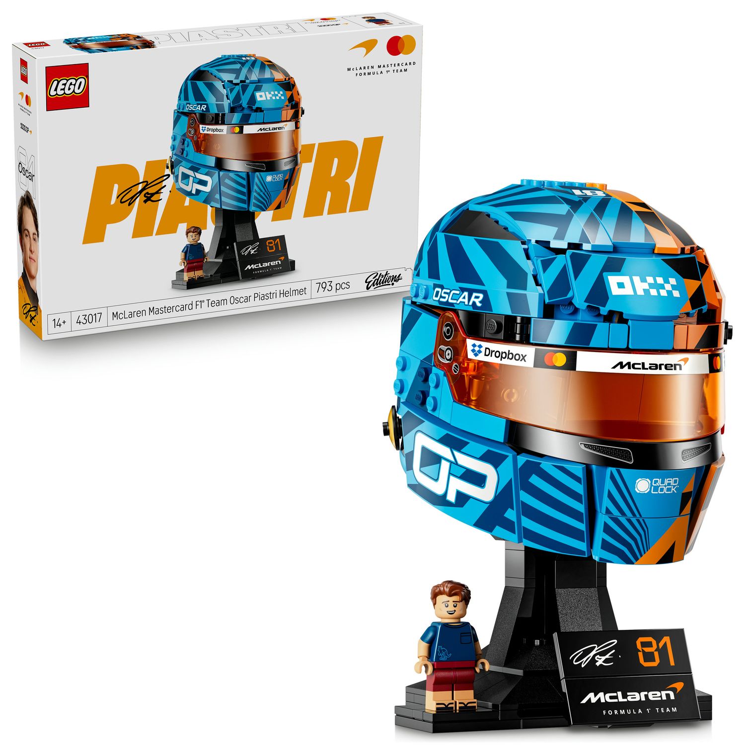 Lego editions formula 1 casco di oscar piastri mclaren mastercard f1® team - 43017 - LEGO