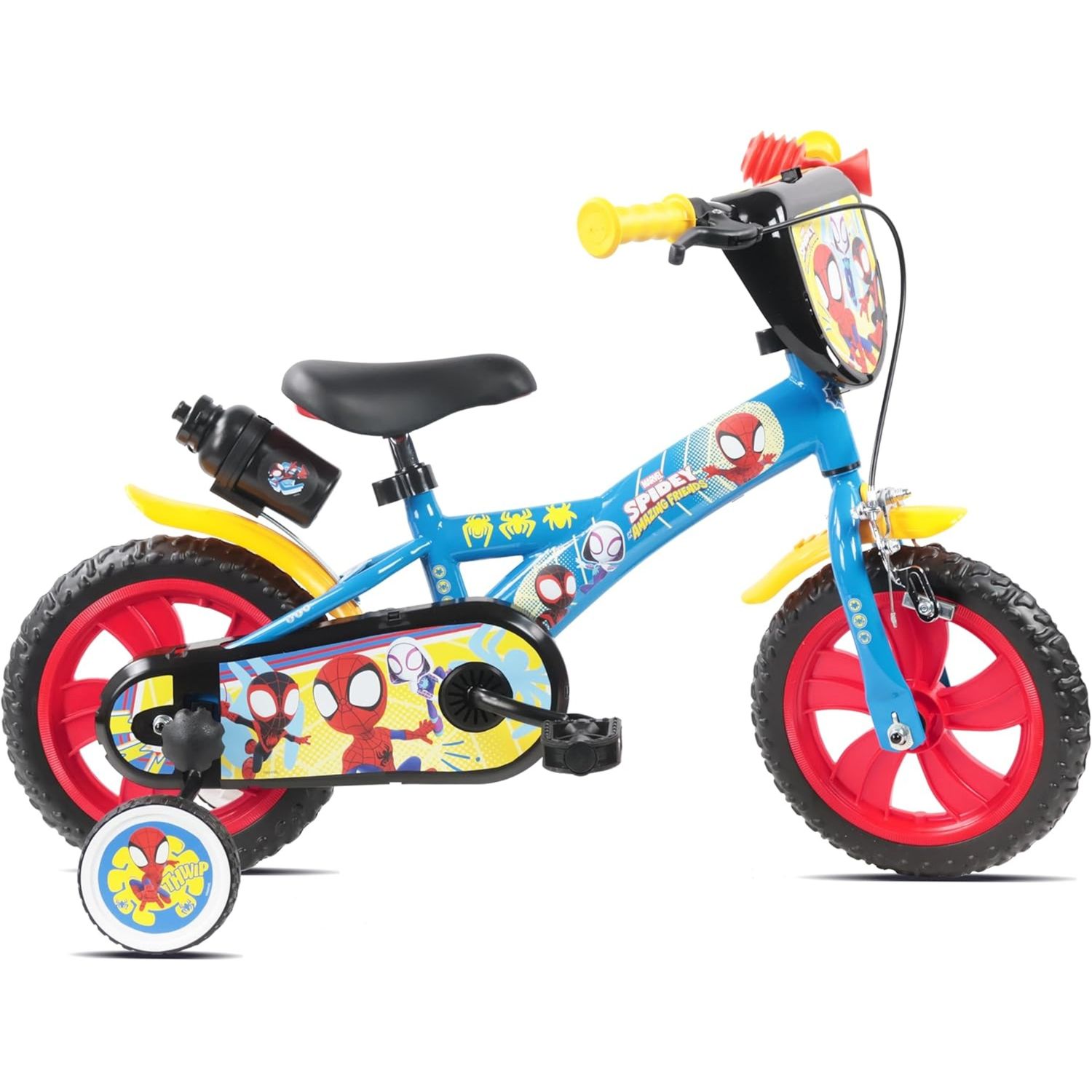 Bicicletta spidey 12” con rotelle – bici bambini 3+ con freno anteriore e telaio in acciaio - SPIDEY