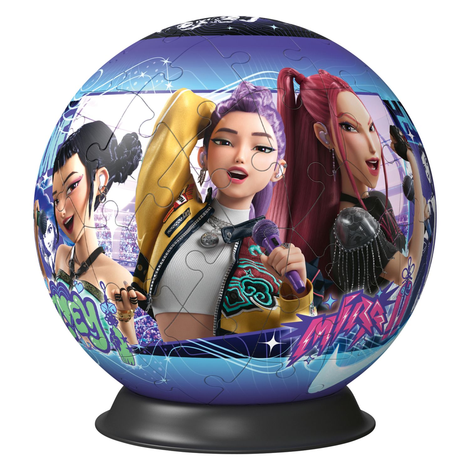 Ravensburger - puzzleball 3d k-pop demon hunters, 72 pezzi, puzzle 3d a sfera per bambini, 6 anni+ - NETLFIX, RAVENSBURGER, K-POP DEMON HUNTERS
