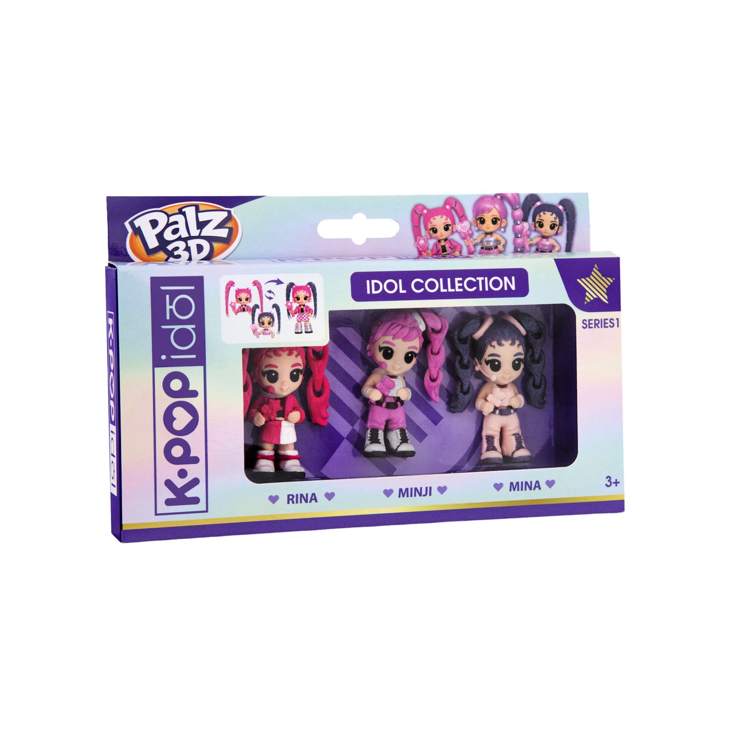 Palz 3d k-pop idol pack 3 – mini figure articolate mix & match con mini palco (6 da collezionare) - K-POP