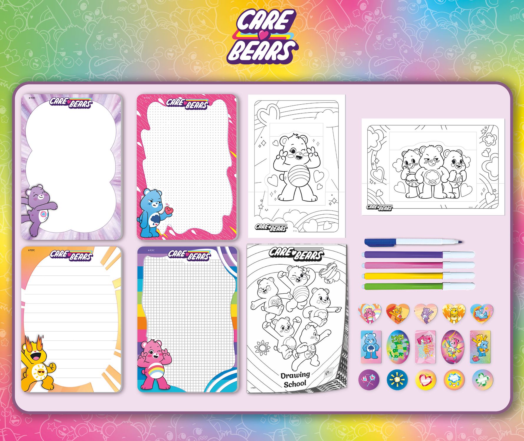 Care bears zainetto colouring and drawing school - LISCIANI