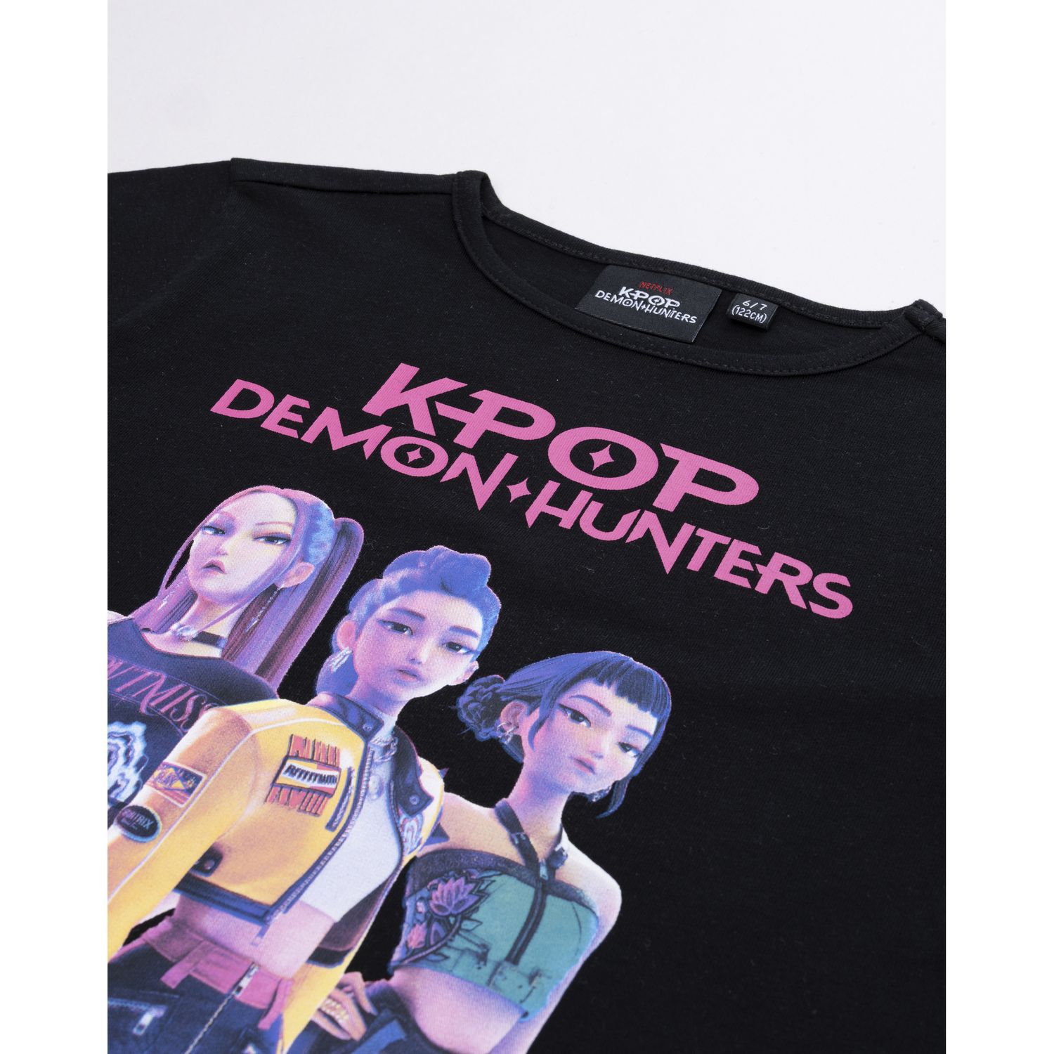 T-shirt nera bambina "k-pop demon hunters trio" - KPOP DEMON HUNTERS