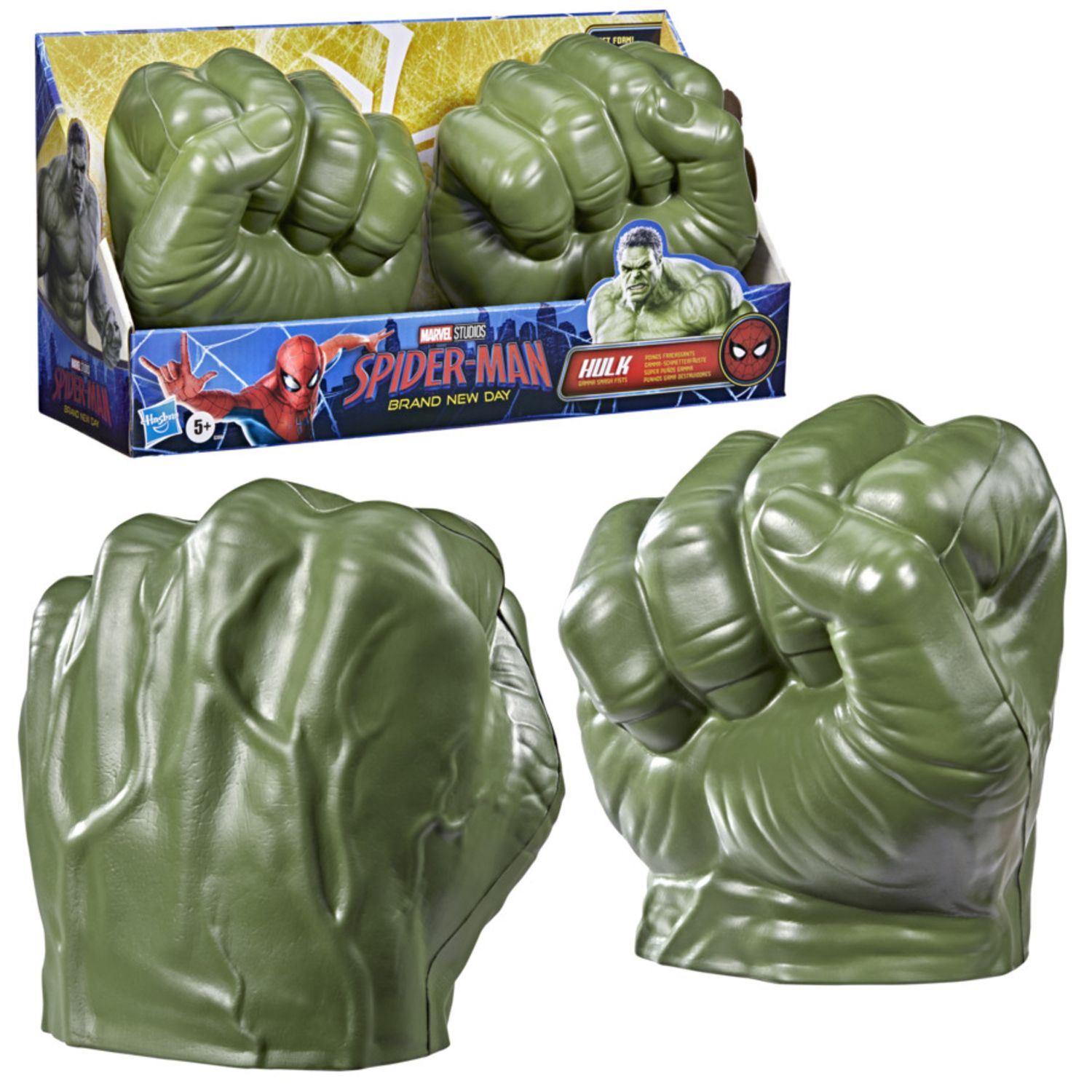 Hasbro marvel, spider-man: brand new day, super pugni gamma di hulk, giocattoli per roleplay - Spiderman