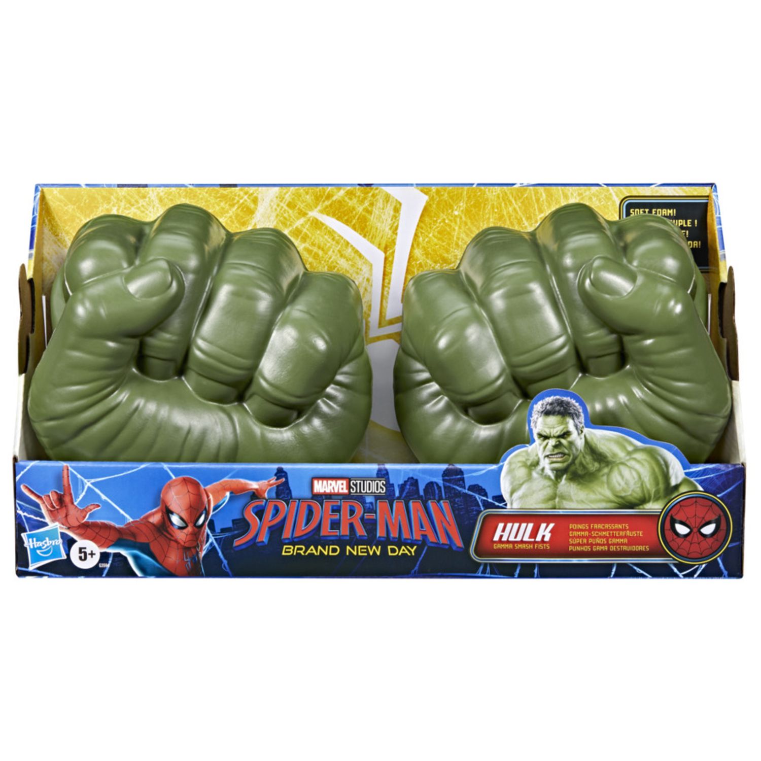 Hasbro marvel, spider-man: brand new day, super pugni gamma di hulk, giocattoli per roleplay - Spiderman