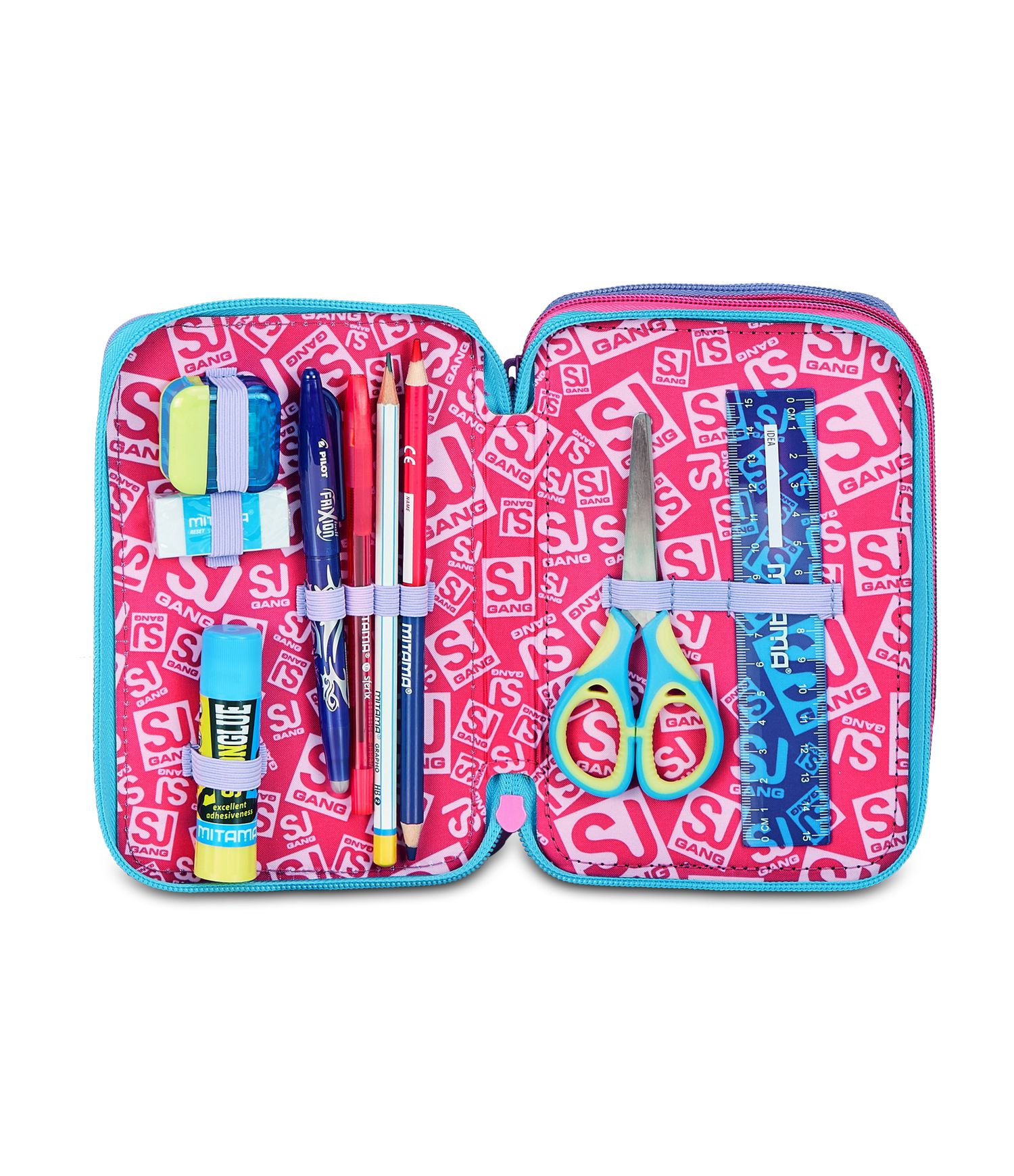 Astuccio 3 zip - led unicorn girl - SEVEN