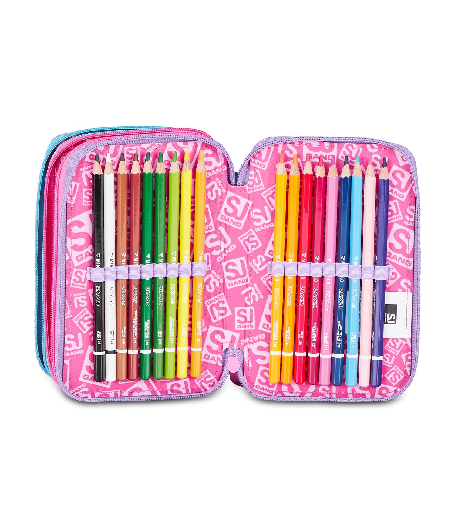 Astuccio 3 zip - led unicorn girl - SEVEN