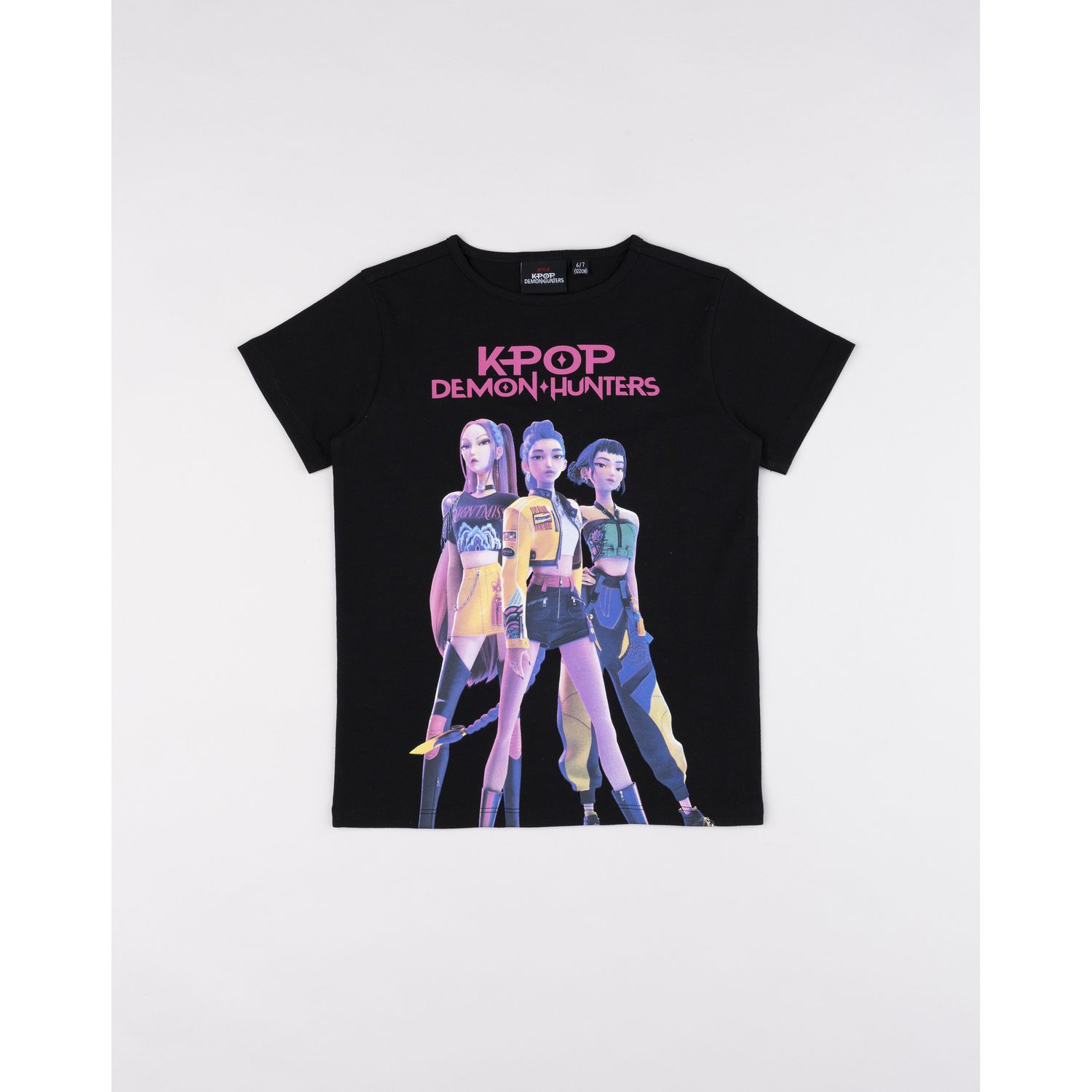 T-shirt nera bambina "k-pop demon hunters trio" - KPOP DEMON HUNTERS