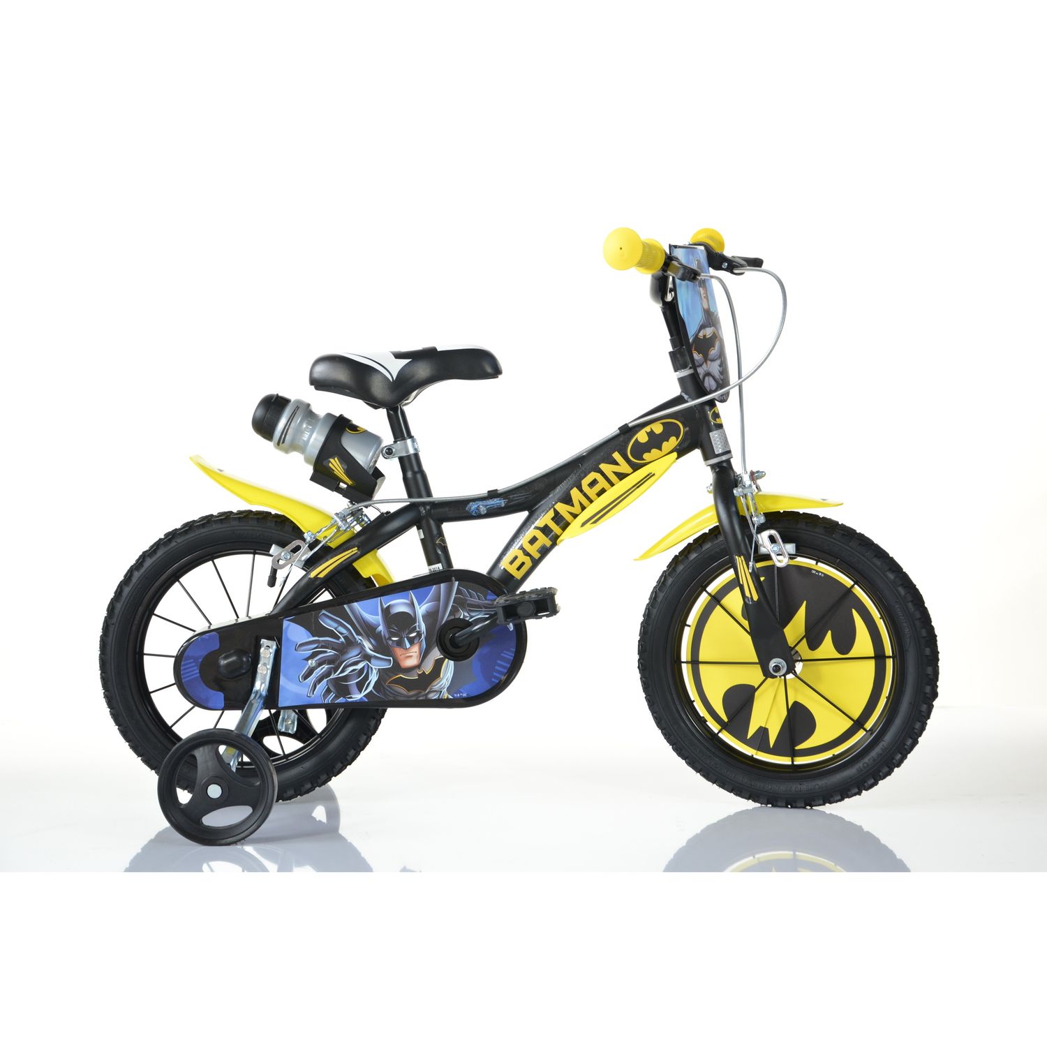 Bicicletta da bambino batman ruota 14 pollici con rotelle, freno e scudo anteriore – adatta a 5-7 anni - BATMAN