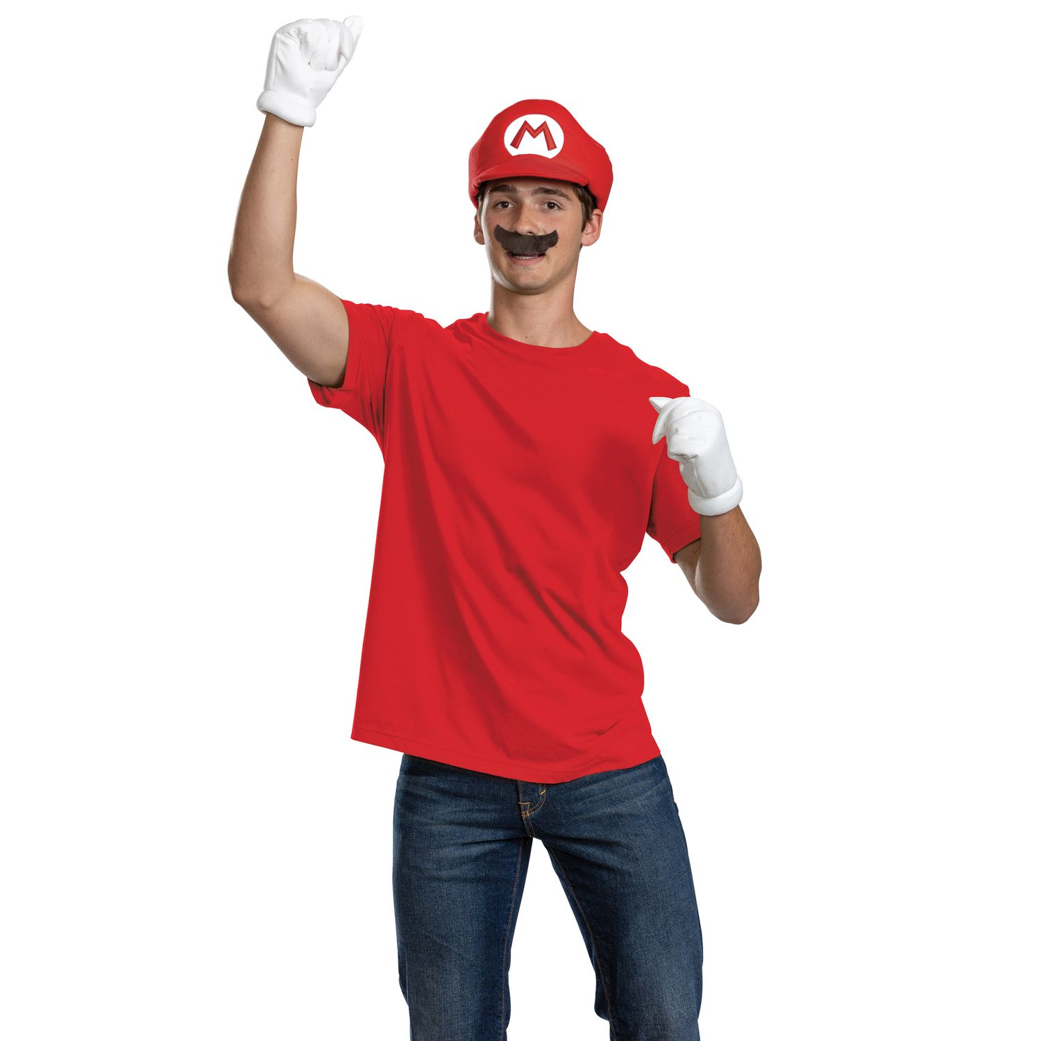 Kit di accessori di super mario adulto – include cappello, guanti e baffi, set completo per travestimento super mario - SUPER MARIO BROTHERS