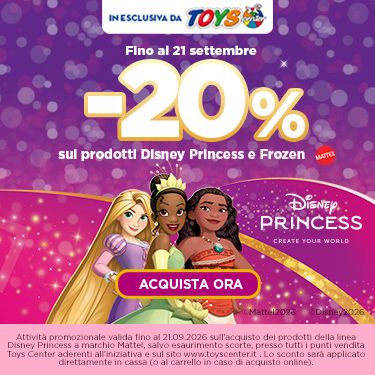 20% SUI PRODOTTI DISNEY PRINCESS E FROZEN MATTEL
