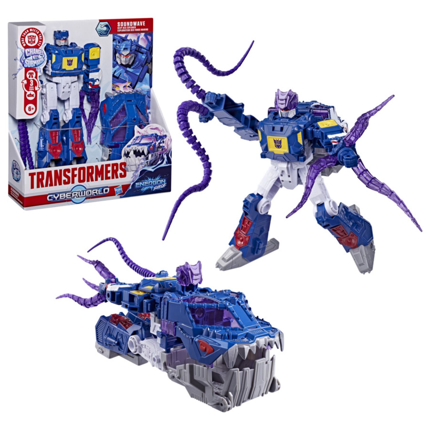 Transformers cyberworld, energon surge, soundwave esploratore degli abissi - TRANSFORMER